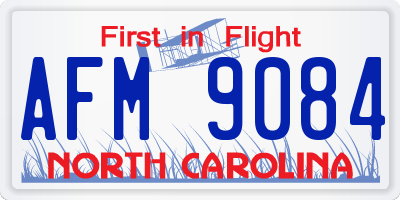 NC license plate AFM9084