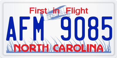 NC license plate AFM9085