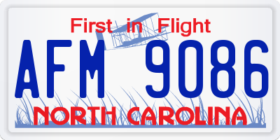 NC license plate AFM9086