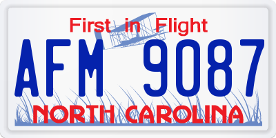 NC license plate AFM9087