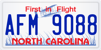 NC license plate AFM9088