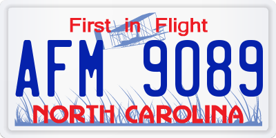NC license plate AFM9089