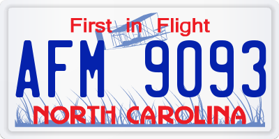 NC license plate AFM9093
