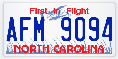 NC license plate AFM9094