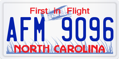 NC license plate AFM9096