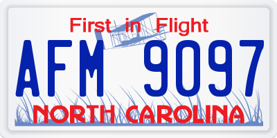 NC license plate AFM9097