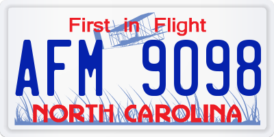 NC license plate AFM9098