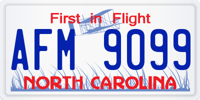 NC license plate AFM9099