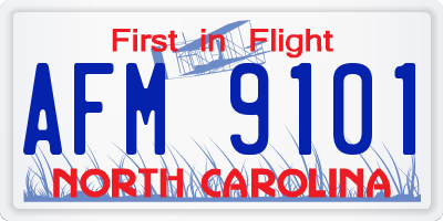 NC license plate AFM9101