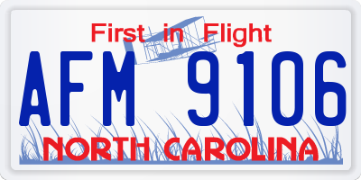 NC license plate AFM9106