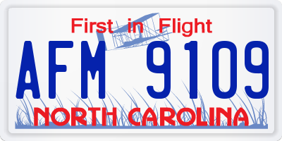 NC license plate AFM9109