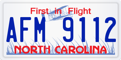 NC license plate AFM9112