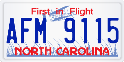 NC license plate AFM9115