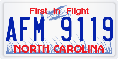 NC license plate AFM9119