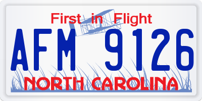 NC license plate AFM9126