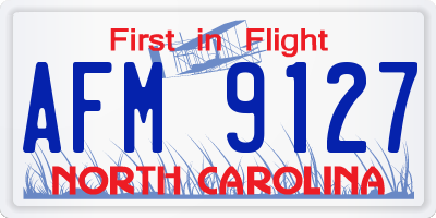 NC license plate AFM9127
