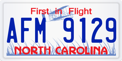 NC license plate AFM9129