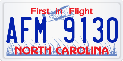 NC license plate AFM9130