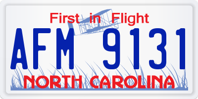 NC license plate AFM9131
