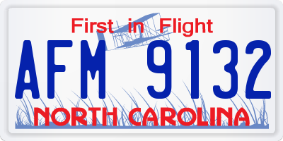 NC license plate AFM9132