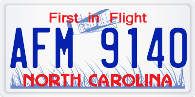 NC license plate AFM9140