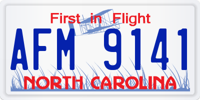 NC license plate AFM9141