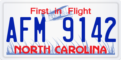 NC license plate AFM9142