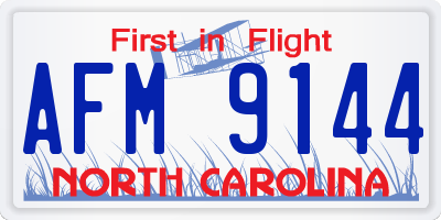 NC license plate AFM9144