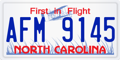 NC license plate AFM9145