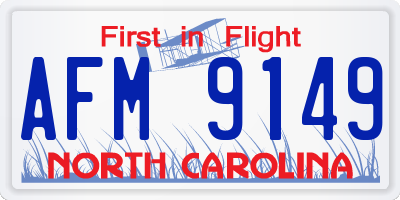 NC license plate AFM9149