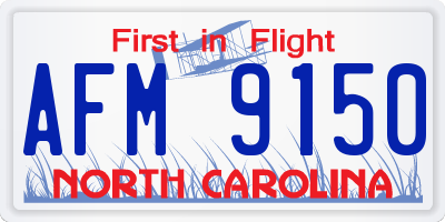 NC license plate AFM9150