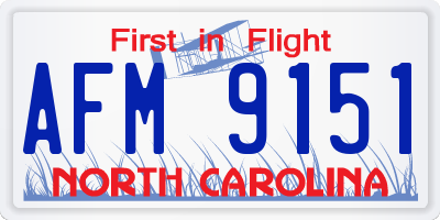 NC license plate AFM9151