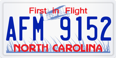 NC license plate AFM9152