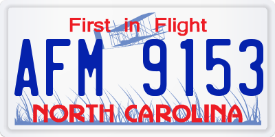 NC license plate AFM9153