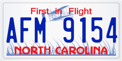 NC license plate AFM9154