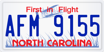 NC license plate AFM9155
