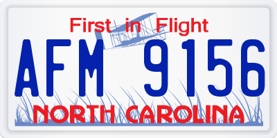 NC license plate AFM9156