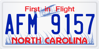 NC license plate AFM9157