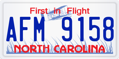 NC license plate AFM9158