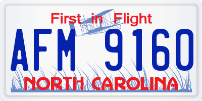 NC license plate AFM9160
