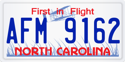 NC license plate AFM9162