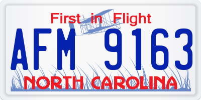 NC license plate AFM9163