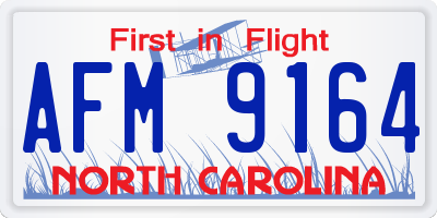 NC license plate AFM9164