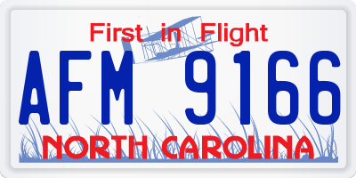 NC license plate AFM9166