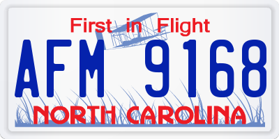 NC license plate AFM9168