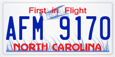 NC license plate AFM9170
