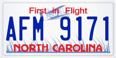 NC license plate AFM9171