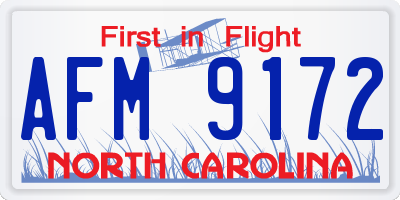 NC license plate AFM9172