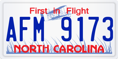 NC license plate AFM9173