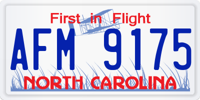 NC license plate AFM9175